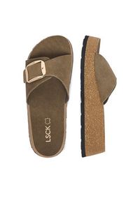 Lasocki Klapki CEO-W24Q19601-01 Khaki. Kolor: brązowy. Materiał: skóra, zamsz #4