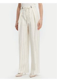 BOSS Spodnie materiałowe Tiana5 50538216 Beżowy Relaxed Fit. Kolor: beżowy. Materiał: len, wiskoza #1