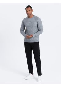 Ombre Clothing - Męskie spodnie chino o dopasowanym kroju - czarne V1 OM-PACP-0151 - XXL. Okazja: na co dzień. Kolor: czarny. Materiał: bawełna, materiał, tkanina, elastan. Styl: casual #5