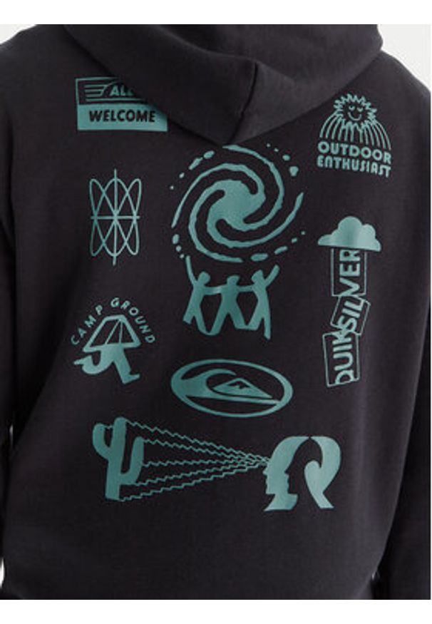 Quiksilver Bluza EQYFT05126 Czarny Comfort Fit. Kolor: czarny. Materiał: bawełna
