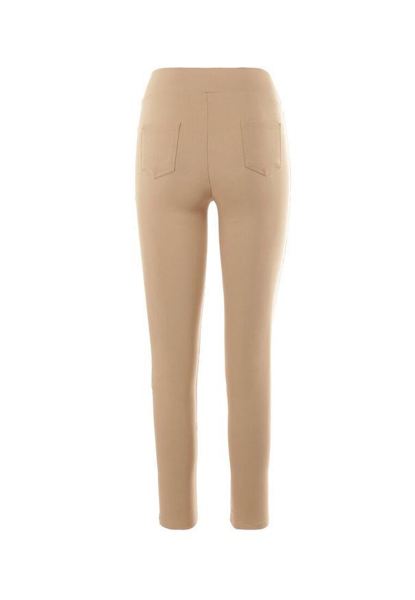 Born2be - Beżowe Legginsy Cecrerios. Kolor: beżowy. Styl: elegancki, vintage