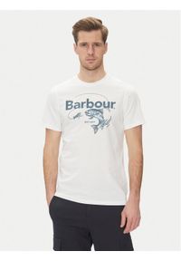 Barbour T-Shirt Lydd MTS1396WH11 Biały Tailored Fit. Kolor: biały. Materiał: bawełna