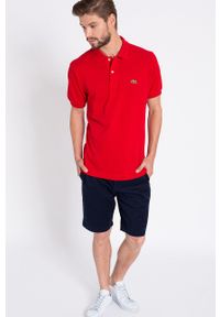 Lacoste - T-shirt L1212.240. Okazja: na co dzień. Kolor: czerwony. Materiał: dzianina. Wzór: gładki. Styl: casual #4