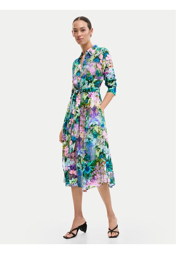 Desigual Sukienka koszulowa Mili 26SWVW13 Kolorowy Regular Fit. Materiał: wiskoza. Wzór: kolorowy. Typ sukienki: koszulowe