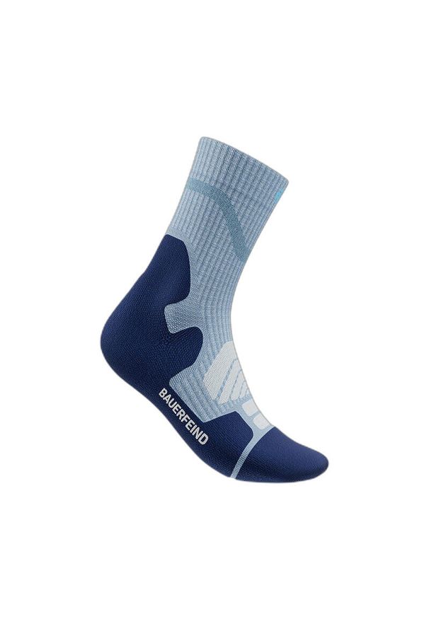 BAUERFEIND - Skarpetki średniej długości z wełny merino dla kobiet Bauerfeind Outdoor Merino. Kolor: niebieski. Materiał: wełna. Sport: outdoor