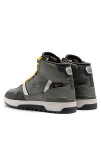 Lacoste Sneakersy T-Clip Winter Mid 746SMA0086 Khaki. Kolor: brązowy. Materiał: materiał