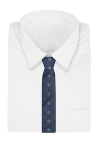 Męski Krawat - Alties - Stalowy w Niebieskie Groszki. Kolor: niebieski. Materiał: tkanina. Wzór: grochy. Styl: elegancki, wizytowy #2