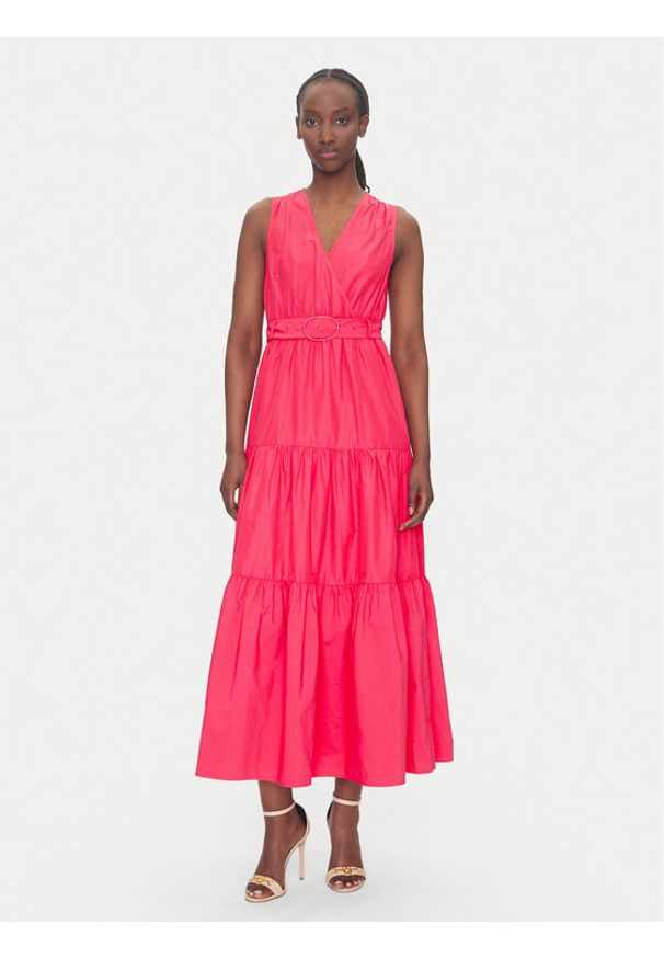 Morgan Sukienka letnia 251-RASKA Różowy Regular Fit. Kolor: różowy. Materiał: syntetyk. Sezon: lato