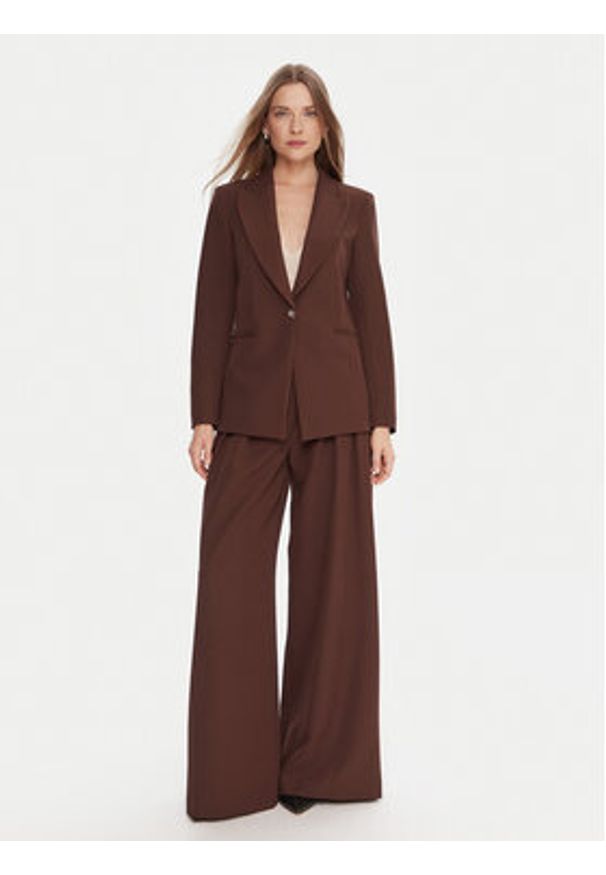 Maryley Spodnie materiałowe 25IB579/43CO Brązowy Regular Fit. Kolor: brązowy. Materiał: syntetyk