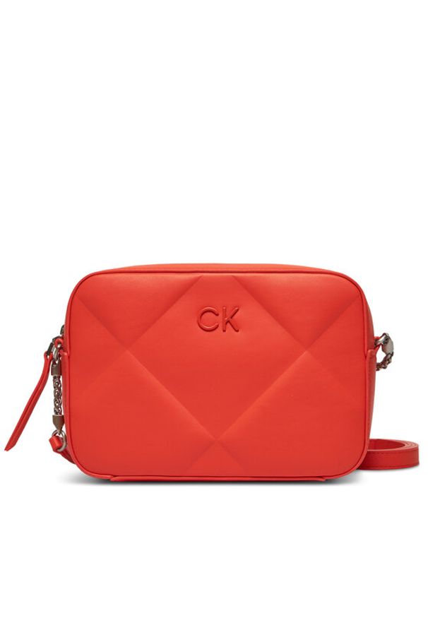 Calvin Klein Torebka Re-Lock Quilt Camera Bag K60K610767 Pomarańczowy. Kolor: pomarańczowy. Materiał: skórzane