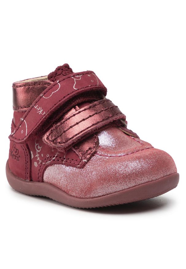 Trzewiki Kickers Bonkro-2 860099-10 M Silver Burgundy. Kolor: czerwony. Materiał: skóra