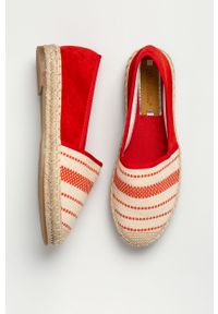 Answear Lab - Espadryle Best Shoes. Nosek buta: okrągły. Kolor: czerwony. Materiał: syntetyk, materiał, zamsz, guma. Szerokość cholewki: normalna. Obcas: na obcasie. Styl: wakacyjny. Wysokość obcasa: niski #2