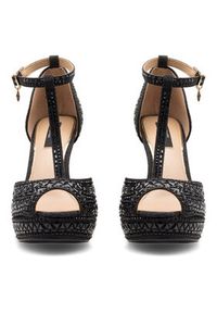 Nine West Sandały NISA SY015-1NW Czarny. Kolor: czarny. Materiał: materiał #7