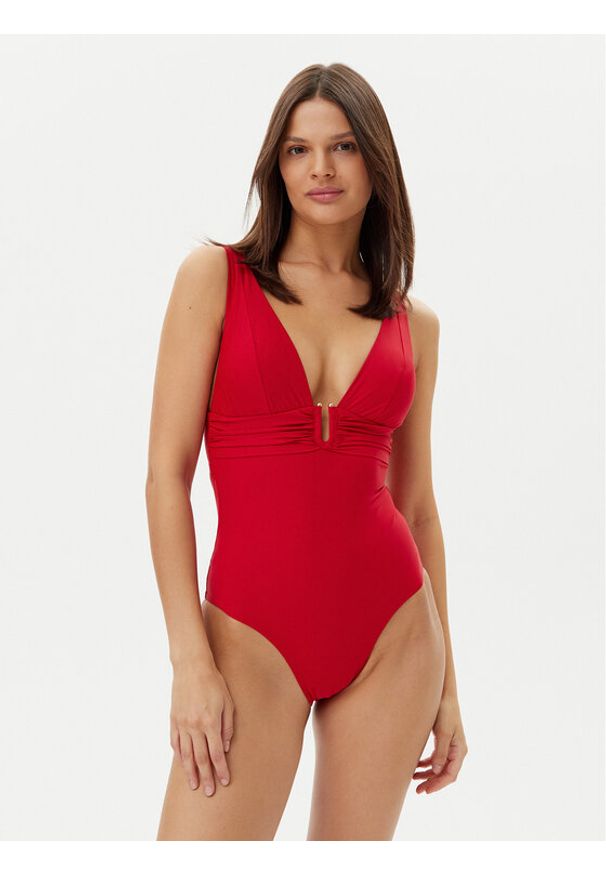 Hunkemöller Strój kąpielowy Shaping Luna 301359 Czerwony. Kolor: czerwony. Materiał: syntetyk