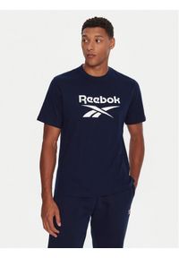 Reebok T-Shirt RK25141CCM Granatowy Regular Fit. Kolor: niebieski. Materiał: bawełna