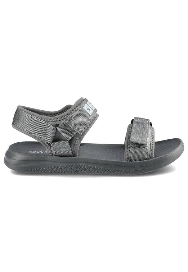 Big-Star - Szare Sandały Big Star Obuwie Męskie Wygodne Buty. Zapięcie: rzepy. Kolor: szary. Materiał: materiał. Styl: sportowy, elegancki