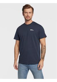 Jack Wolfskin T-Shirt Essential 1808382 Granatowy Regular Fit. Kolor: niebieski. Materiał: bawełna