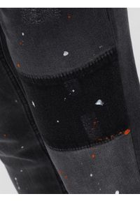 Ombre Clothing - Spodnie męskie jeansowe SKINNY FIT - czarne V1 - Rozmiar: XXL. Kolor: czarny. Materiał: jeans. Wzór: aplikacja #5