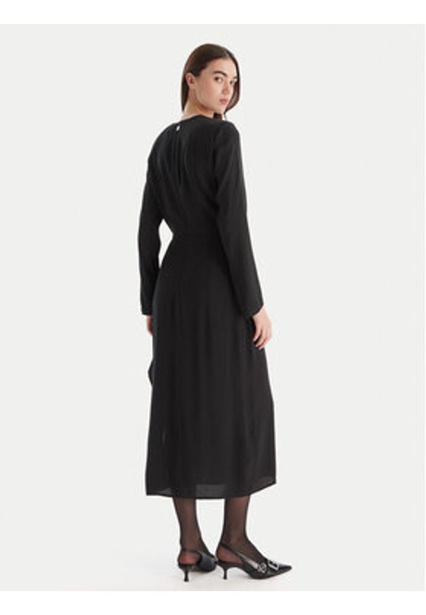 Hugo - HUGO Sukienka codzienna Kadele-1 50547704 Czarny Regular Fit. Okazja: na co dzień. Kolor: czarny. Materiał: wiskoza. Typ sukienki: proste. Styl: casual