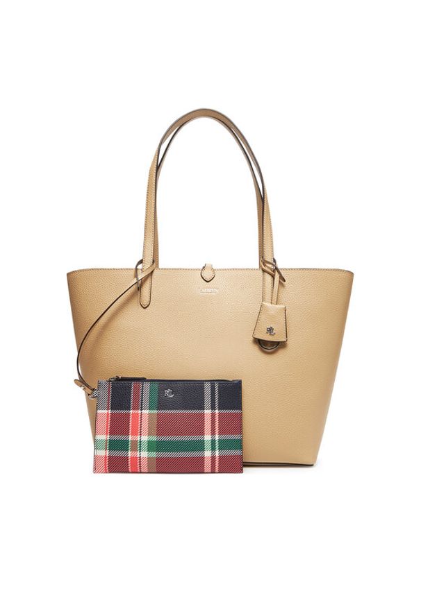 Lauren Ralph Lauren - LAUREN RALPH LAUREN Torebka 431795329071 Beżowy. Kolor: beżowy. Materiał: skórzane