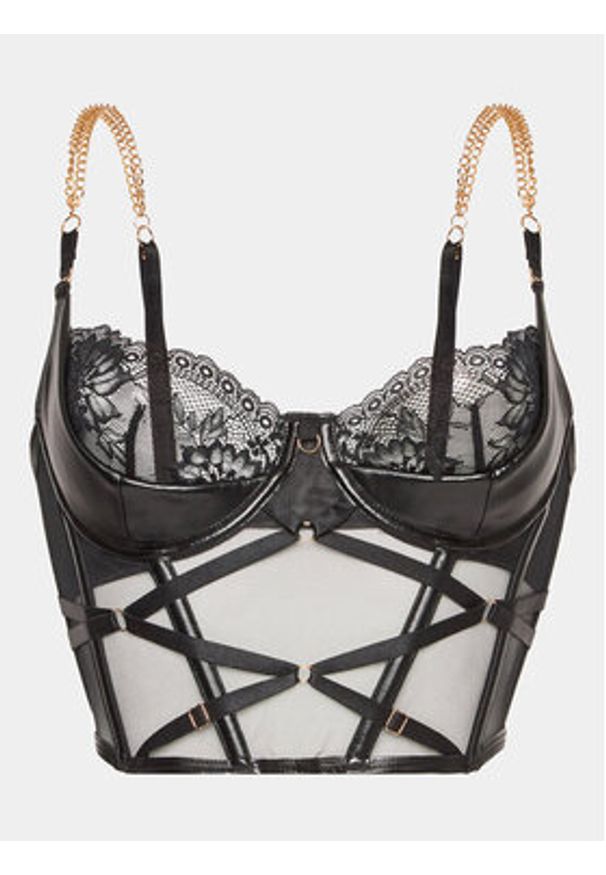 Hunkemöller Biustonosz top Hecate 199848 Czarny. Kolor: czarny. Materiał: syntetyk