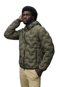 Blauer USA - BLAUER Zielona kurtka męska Pier Short Jackets, Rozmiar M. Kolor: zielony. Materiał: poliamid, puch #3