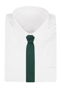 Męski Krawat Alties - Zieleń Butelkowa, Mikrofaktura. Materiał: tkanina. Styl: wizytowy, elegancki #2