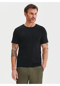 Pako Lorente - PAKO LORENTE – Czarny gładki t-shirt męski. Kolor: biały, czarny, niebieski. Materiał: bawełna, elastan. Długość rękawa: krótki rękaw. Długość: krótkie. Wzór: gładki. Styl: klasyczny #6