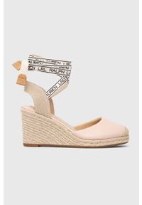 Lauren Ralph Lauren espadryle Paislee damskie kolor różowy na koturnie 802907467001. Nosek buta: okrągły. Kolor: różowy. Materiał: guma. Obcas: na koturnie #1