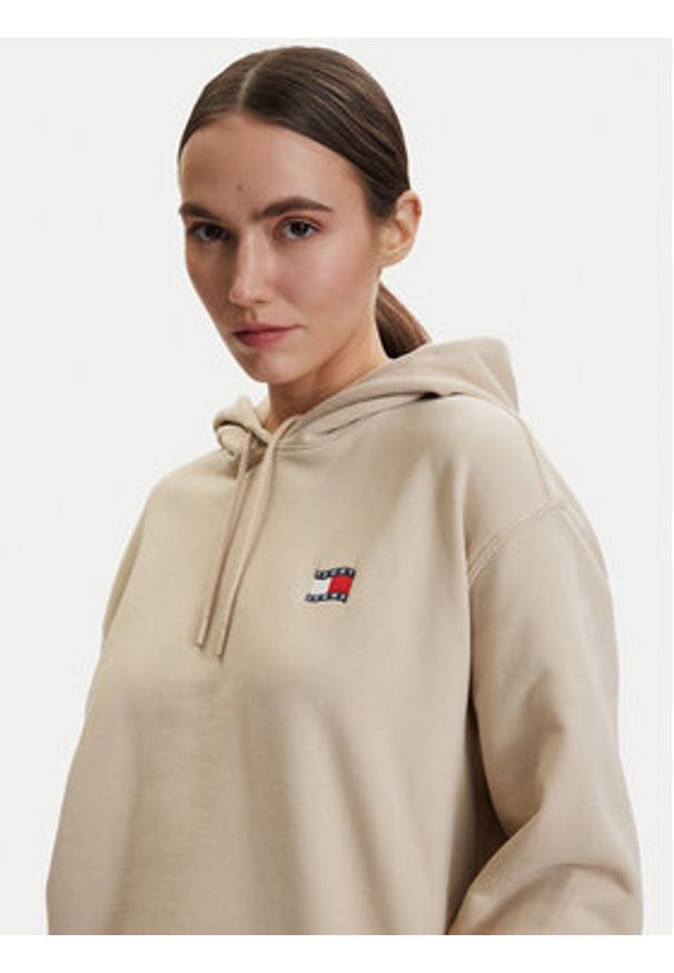 Tommy Jeans Bluza DW0DW22357 Beżowy jasny Regular Fit. Kolor: beżowy. Materiał: bawełna