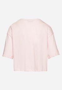 Born2be - Różowy Bawełniany T-shirt o Szerokim Kroju z Krótkim Rękawem Branjas. Okazja: na co dzień. Kolor: różowy. Materiał: bawełna. Długość rękawa: krótki rękaw. Długość: krótkie. Styl: casual #3