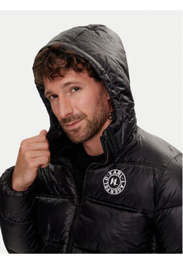 Karl Lagerfeld - KARL LAGERFELD Kurtka zimowa 505404 543590 Czarny Regular Fit. Typ kołnierza: dekolt w karo. Kolor: czarny. Materiał: syntetyk. Sezon: zima