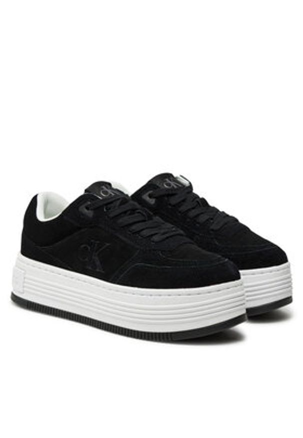 Calvin Klein Jeans Sneakersy Bold Platf Laceup Low Mg Suede YW0YW01575 Czarny. Kolor: czarny. Materiał: zamsz, skóra