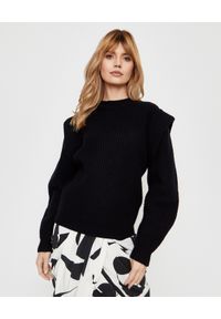 ISABEL MARANT - Czarny sweter z wełny Bolton. Kolor: czarny. Materiał: wełna. Długość: długie. Styl: klasyczny, wizytowy