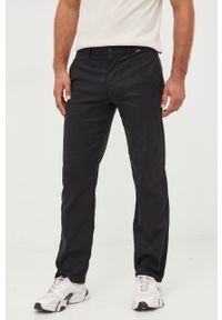 Calvin Klein spodnie męskie kolor czarny proste. Okazja: na co dzień. Kolor: czarny. Materiał: tkanina, lyocell, materiał, jedwab. Styl: casual #1