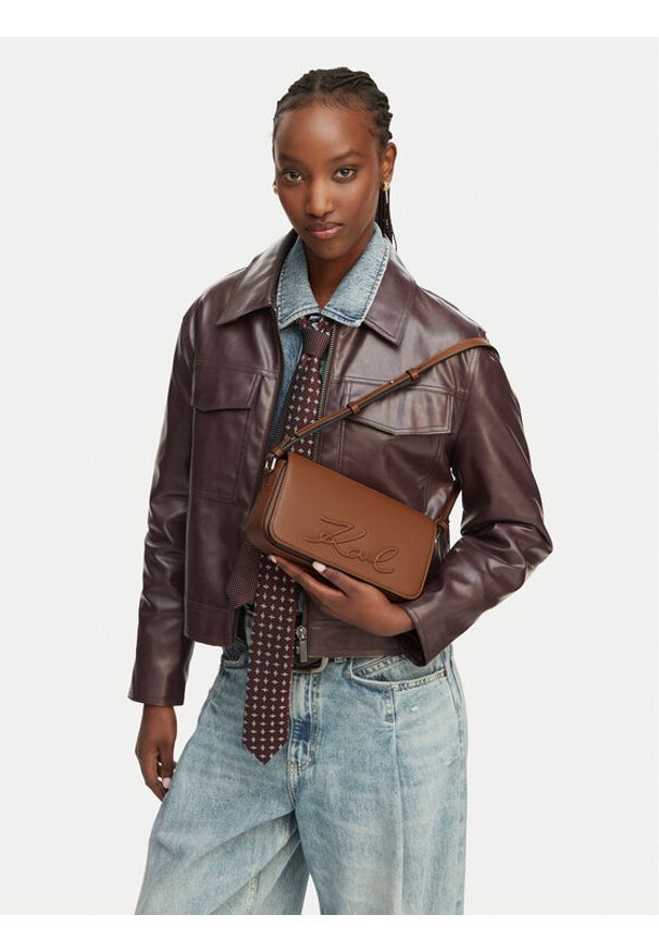 Karl Lagerfeld - KARL LAGERFELD Torebka B2W30222 Brązowy. Kolor: brązowy. Materiał: skórzane