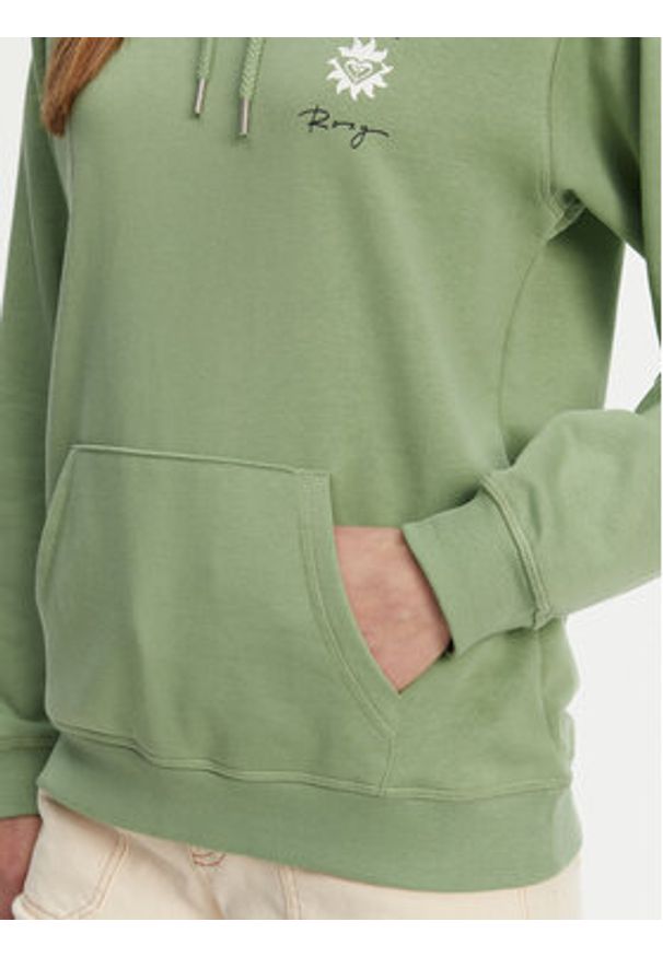Roxy Bluza ERJFT04952 Zielony Regular Fit. Kolor: zielony. Materiał: syntetyk