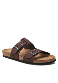 Klapki Geox U Sandal Ghita B U159VB 00032 C6024 Dk Coffee. Kolor: brązowy. Materiał: skóra, nubuk