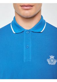 Big-Star - koszulka męska polo niebieska seller 401. Typ kołnierza: polo. Kolor: niebieski. Materiał: bawełna, dzianina. Wzór: aplikacja, haft. Styl: wizytowy #3