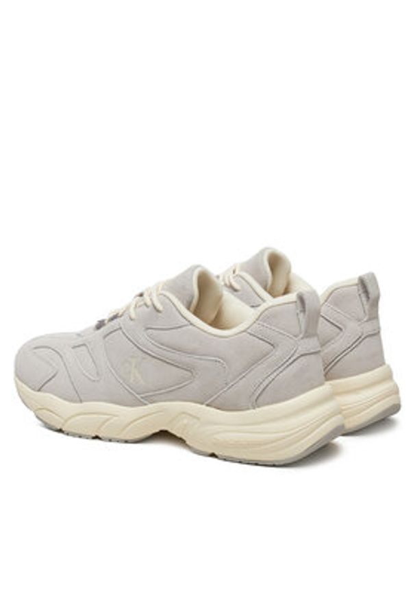 Calvin Klein Jeans Sneakersy Retro Tennis Low Mg Mix Media YM0YM01171 Szary. Kolor: szary. Materiał: skóra, zamsz