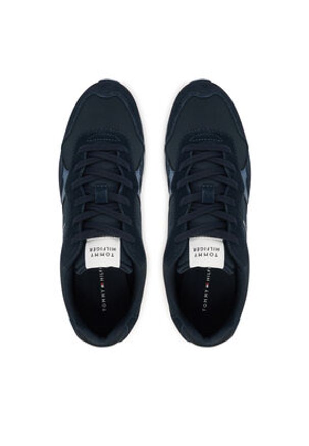 TOMMY HILFIGER - Tommy Hilfiger Sneakersy Runner Icon Mix FM0FM05679 Granatowy. Kolor: niebieski. Materiał: zamsz, skóra