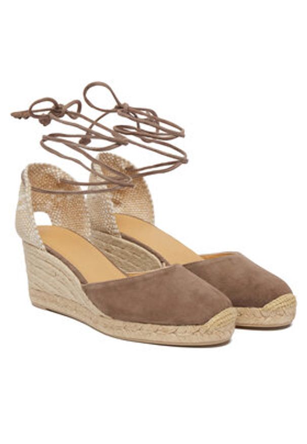 Castañer Espadryle Carina 21741 Brązowy. Kolor: brązowy. Materiał: skóra, zamsz