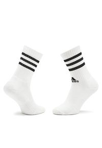 Adidas - adidas Skarpety wysokie unisex 3-Stripes Cushioned Crew Socks 3 Pairs HT3458 Biały. Kolor: biały