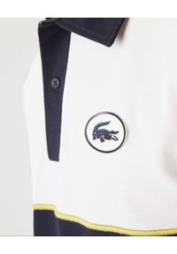 Lacoste - LACOSTE - Dwukolorowa koszulka polo z logo Slim Fit. Typ kołnierza: polo. Kolor: biały. Materiał: bawełna. Wzór: aplikacja. Styl: retro, klasyczny #4