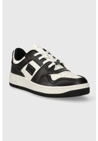 Tommy Jeans sneakersy skórzane TJM BASKET WL kolor czarny EM0EM01287. Nosek buta: okrągły. Kolor: czarny. Materiał: skóra #4
