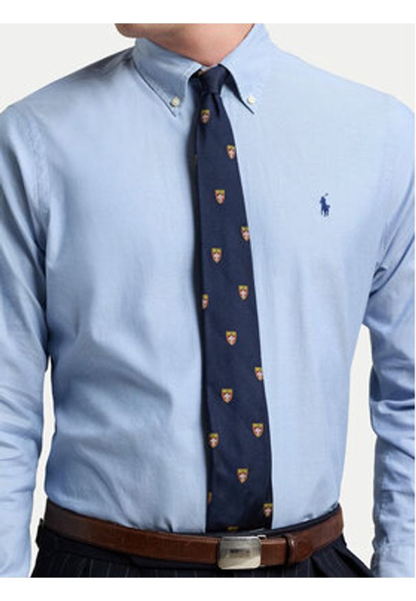Polo Ralph Lauren Koszula 710829480001 Błękitny Custom Fit. Typ kołnierza: polo. Kolor: niebieski. Materiał: bawełna