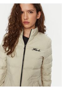 Karl Lagerfeld - KARL LAGERFELD Kurtka puchowa 246W1513 Beżowy Slim Fit. Typ kołnierza: dekolt w karo. Kolor: beżowy. Materiał: syntetyk #2