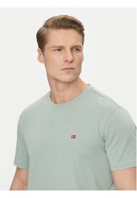 Napapijri T-Shirt Salis NP0A4H8D Khaki Regular Fit. Kolor: brązowy. Materiał: bawełna