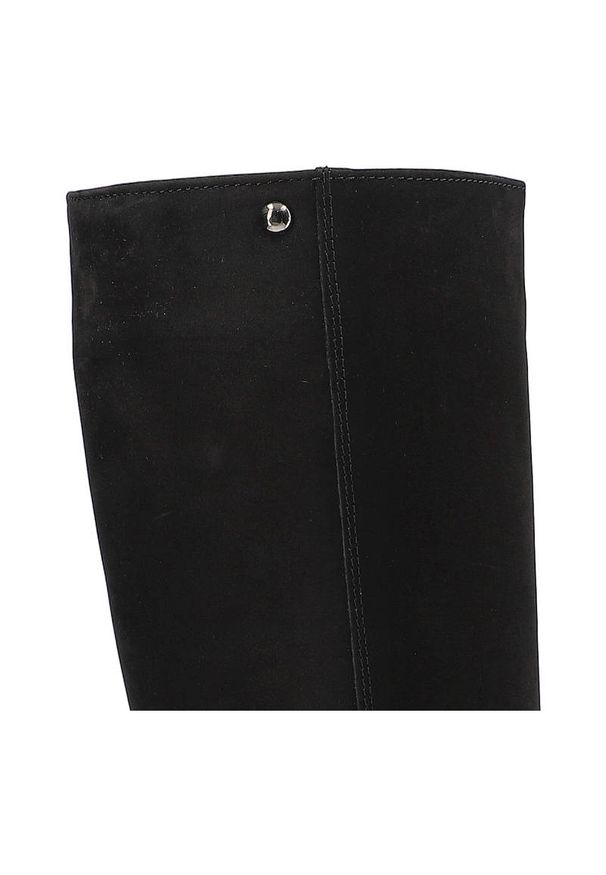 Czarne Kozaki Gamis Damskie Modne Skórzane Buty. Okazja: na co dzień. Kolor: czarny. Materiał: skóra. Sezon: zima, jesień. Obcas: na obcasie. Styl: casual, elegancki. Wysokość obcasa: średni