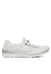 Rieker Sneakersy L3254-80 Biały. Kolor: biały. Materiał: materiał, syntetyk